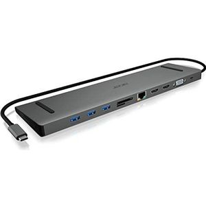 Acer USB Type-C Dock (USB Type-C naar 3x USB 3.0, 2x HDMI, USB Type-C PD, VGA, RJ45, SD & micro SD) grijs