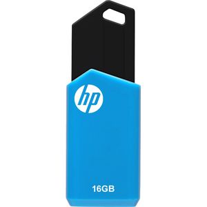 HP v150w USB 16GB stick schuiven (16 GB, USB-A), USB-stick, Zwart, Blauw