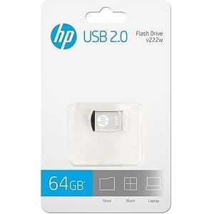 HP v222w USB 2.0 Flash Drive, Mini Sized Metal Design - 64GB
