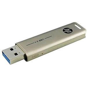 HP x796w USB 3.1 Flash Drive 64GB, Push and Pull design, Metallic finish