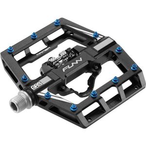 Funn FUNN Mamba MTB-pedalen zonder clip, eenzijdige clip, compatibel met SPD-noppen, 9/16 inch CrMo fietspedalen voor mountainbike, BMX, grindfiets (zwart)