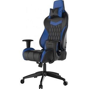 Gamdias 30210 speelstoel met armleuningen, verstelbare rugleuning, 150 graden, zwart/blauw