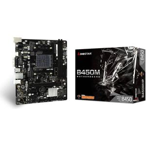 Biostar B450MHP Moederbord AMD B450 Socket AM4 micro ATX (AM4, AMD B450, Micro ITX), Moederbord