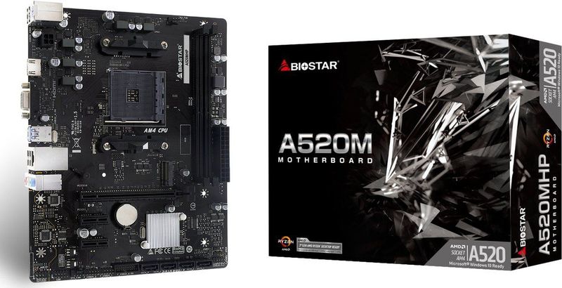 Biostar - A520mhp Moederbord - Micro ATX - AMD Ryzen 3000/4000/5000 Series