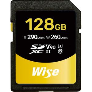 Wise - SDXC UHS-II V90 Geheugenkaart - 128GB - Zwart