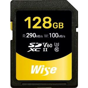 Wise SDXC UHS-II V60 128GB R:290MBs / W:100MBs WI-SD-S128
