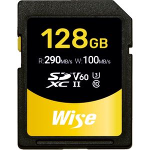 Wise - SDXC UHS-II V60 Geheugenkaart - 128 GB - Zwart - Geel