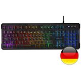 Mars Gaming MK218EN (DE, Bedraad), Toetsenbord, Zwart