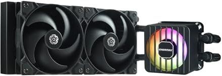 ENERMAX LIQMAXFLO SR 240mm Vloeibare CPU Koeler (LGA 1700, AM5/AM4); Xtreme Dubbele Kamerpomp tot 3000RPM; 60mm ARGB VRM-Ventilator; 350W+ TDP; Druk-Geoptimaliseerd Stille 2 * 120mm PWM Ventilator