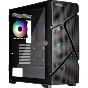 MarbleShell - MS31 Gaming PC-Behuizing - Zwart - Inclusief 4 ARGB PWM-Ventilatoren