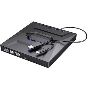 TsoLay Externe Dvd-Cd-Brander CD- en Dvd-Speler Type C/USB3.0 Extern Dvd-Cd-Station voor Pc Laptop Windows 11/10/8/7