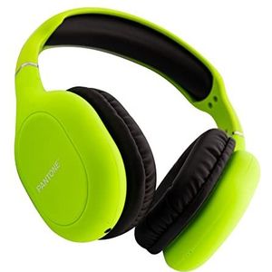 Celly Over-Ear Pantone Bluetooth-hoofdtelefoon met gevoerde oorkussens en verstelbare hoofdband voor maximaal comfort, 8 uur looptijd, type-C en 3,5 mm jackstekker, groen