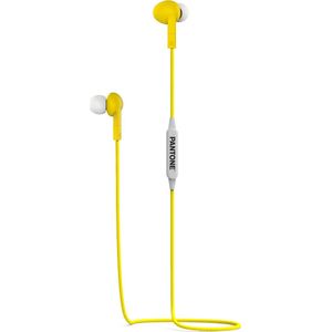 Celly PTWE001Y Pantone in-ear hoofdtelefoon, Bluetooth, lengte 1,2 m, jack 3,5 mm, geel