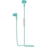 Celly PTWE001L Pantone Bluetooth-hoofdtelefoon, in-ear, lengte 1,2 m, 3,5 mm jackstekker, anti-drop-hoofdtelefoon, cyaan