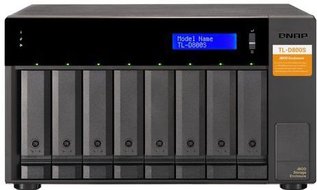 Qnap - TL-D800S - JBOD Opslagbehuizing - Zwart - 8 x 3.5-inch SATA
