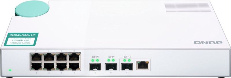 QNAP QSW-308-1C netwerk-switch Unmanaged Gigabit Ethernet (10/100/1000) Wit