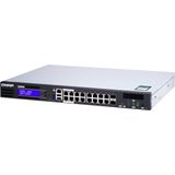 QNAP QGD-1600P Managed Gigabit Ethernet (10/100/1000) Power over Ethernet (PoE) 1U Zwart, Grijs