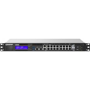 QNAP - QGD-1602P-C3758-16G - Netwerk-switch - Zwart - Managed Ethernet - Ondersteunt Power over Ethernet (PoE)