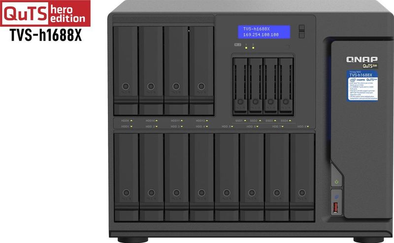 Qnap - TVS-h1688X NAS - Zwart - 32GB RAM - Intel Xeon W-processor