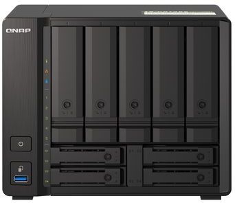 QNAP TS-H973AX NAS Tower Ryzen Embedded V1500B 8 GB DDR4 0 TB QuTS hero Zwart