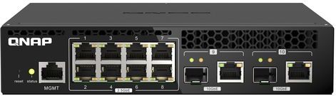 QNAP QSW-M2108R-2C netwerk-switch Managed L2 2.5G Ethernet (100/1000/2500) Power over Ethernet (PoE) Zwart