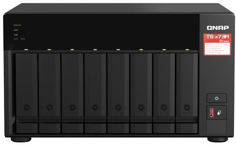 QNAP TS-873A NAS Tower Ryzen Embedded V1500B 8 GB DDR4 0 TB QNAP Turbo System Zwart