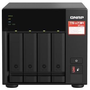 QNAP TS-473A NAS Tower Ryzen Embedded V1500B 8 GB DDR4 0 TB QNAP Turbo System Zwart