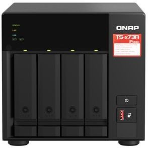 QNAP TS-473A NAS Tower Ryzen Embedded V1500B 8 GB DDR4 0 TB QNAP Turbo System Zwart
