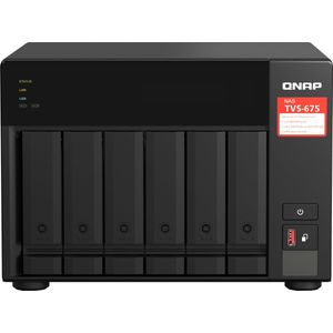 QNAP TVS-675 NAS Tower ZhaoXin KaiXian KX-6000 KX-U6580 8 GB DDR4 0 TB QuTS hero Zwart