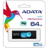 ADATA - UV220 - USB-stick - 64 GB - Zwart/Blauw - USB 2.0