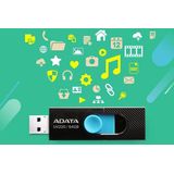 ADATA - UV220 - USB-stick - 64 GB - Zwart/Blauw - USB 2.0