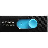 ADATA - UV220 - USB-stick - 64 GB - Zwart/Blauw - USB 2.0