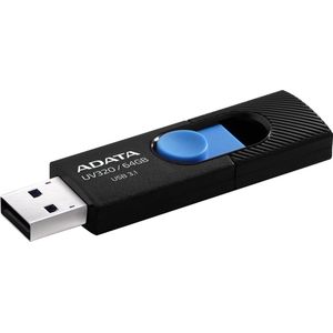 ADATA UV320 USB-Stick 64 GB USB Typ-A 3.1 (3.1 Gen 1) Schwarz, Blau - USB-Sticks (64 GB, USB Typ-A, 3.1 (3.1 Gen 1), Dia, 7,9 g, Schwarz, Blau)