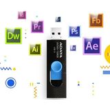 ADATA UV320 128GB USB 3.1 (3.1 Gen 2) Capacity Zwar - Blauw USB Flash Drive