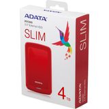 ADATA - HD330 - Externe Harde Schijf - Rood - 2 TB - USB 3.1 - 256-bits AES