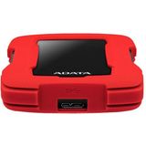 Adata - HD330 - Externe Harde Schijf - Rood - 2 TB - USB 3.1