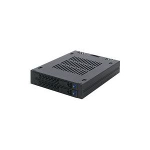 IcyDock - Docking Station - Zwart - Metaal en Kunststof - Voor 2x 2,5-inch HDD/SSD