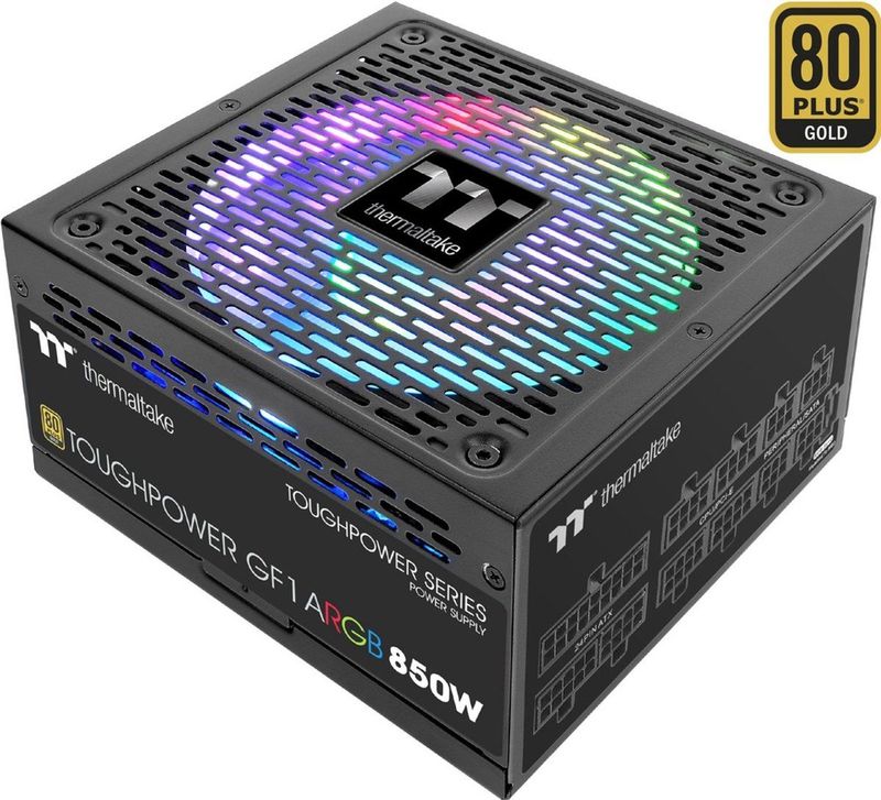Thermaltake - Toughpower GF1 ARGB 850W - Voedingsunit - Goud - Modulaire Aansluiting