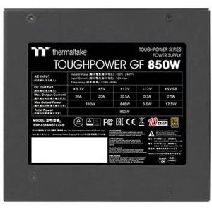 Thermaltake - Toughpower GF - Voeding - 850W - Zwart