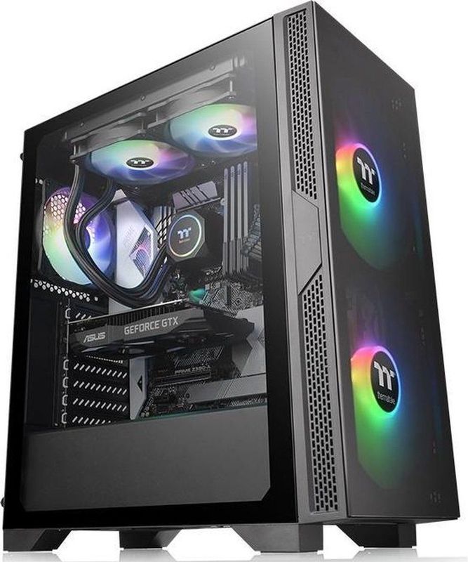 Thermaltake Versa T25 TG (ATX, mATX, Mini-ITX), PC-behuizing, Zwart