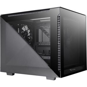 Thermaltake Divider 200 TG Black | Micro-ATX-PC-behuizing | 3 x gehard 3 mm glazen zijpaneel | zwart