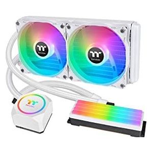 Thermaltake Floe RC240 CPU & Memory AIO Liquid Cooler Snow Edition | PC Water Cooling | Processor Cooler | Storage Cooler | RGB | Silent 120 mm Fan | Wit