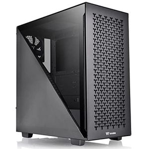 Thermaltake Divider 300 TG Air Black CA-1S2-00M1WN-02 Mid-Tower-ATX-pc-behuizing, gehard glazen zijpaneel, mesh-paneel, zwart