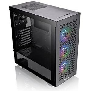 Thermaltake V350 TG ARGB Air Black | PC-chassis | Mid-Tower-ATX-behuizing | 4 mm gehard glas | 4x ventilatoren inclusief | Zwart