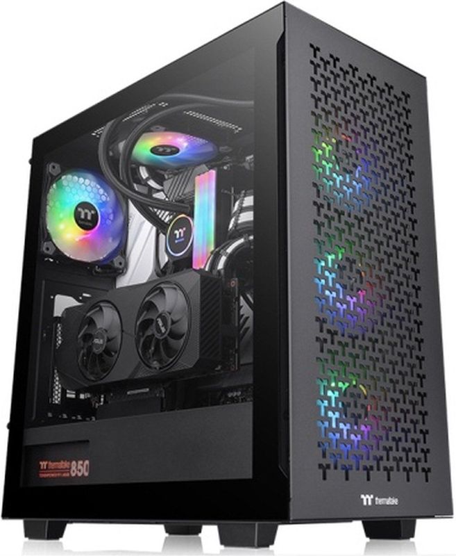 Thermaltake - V350 TG ARGB - Torenkast - Zwart - Staal - Met Venster