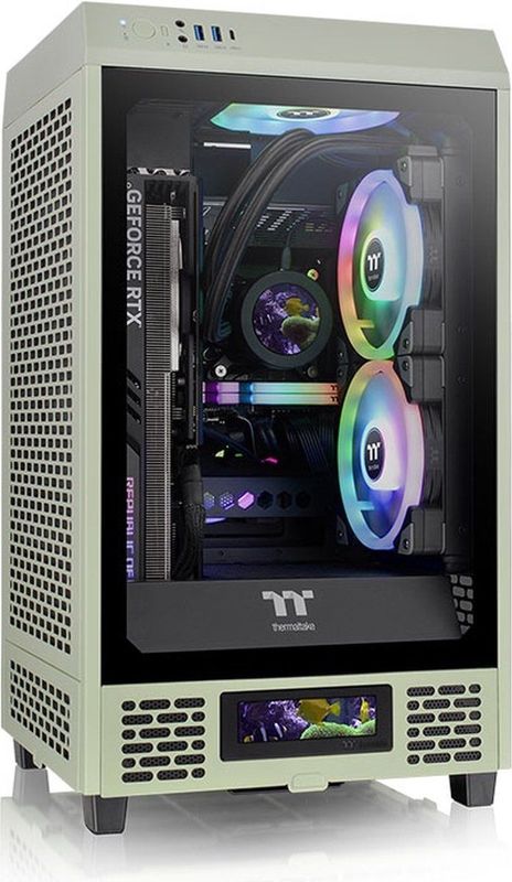 Thermaltake - Tower 200 - PC-behuizing - Groen - Mini-ITX