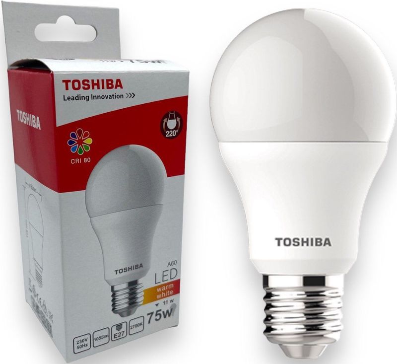 Toshiba LED-lamp 11W (75W) 1055lm 2700K E27, 75W, warm wit