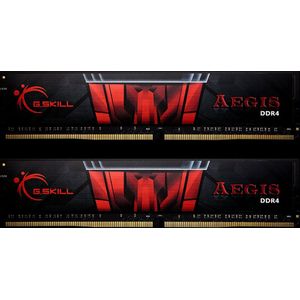 G.Skill Aegis F4-2666C19D-32GIS - Geheugen - DDR4 - 32 GB: 2 x 16 GB - 288-PIN - 2666 MHz - Cl19 - 1.2 V - rood, zwart