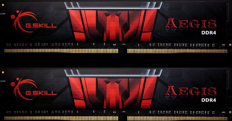 G.Skill Aegis F4-2666C19D-32GIS - Geheugen - DDR4 - 32 GB: 2 x 16 GB - 288-PIN - 2666 MHz - Cl19 - 1.2 V - rood, zwart