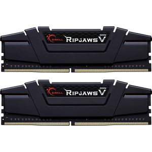 G.Skill RipJaws V-serie, DDR4-2666, CL18 - 64 GB Dual Kit (2 x 32GB, 2666 MHz, DDR4 RAM, DIMM 288 pin), RAM, Zwart